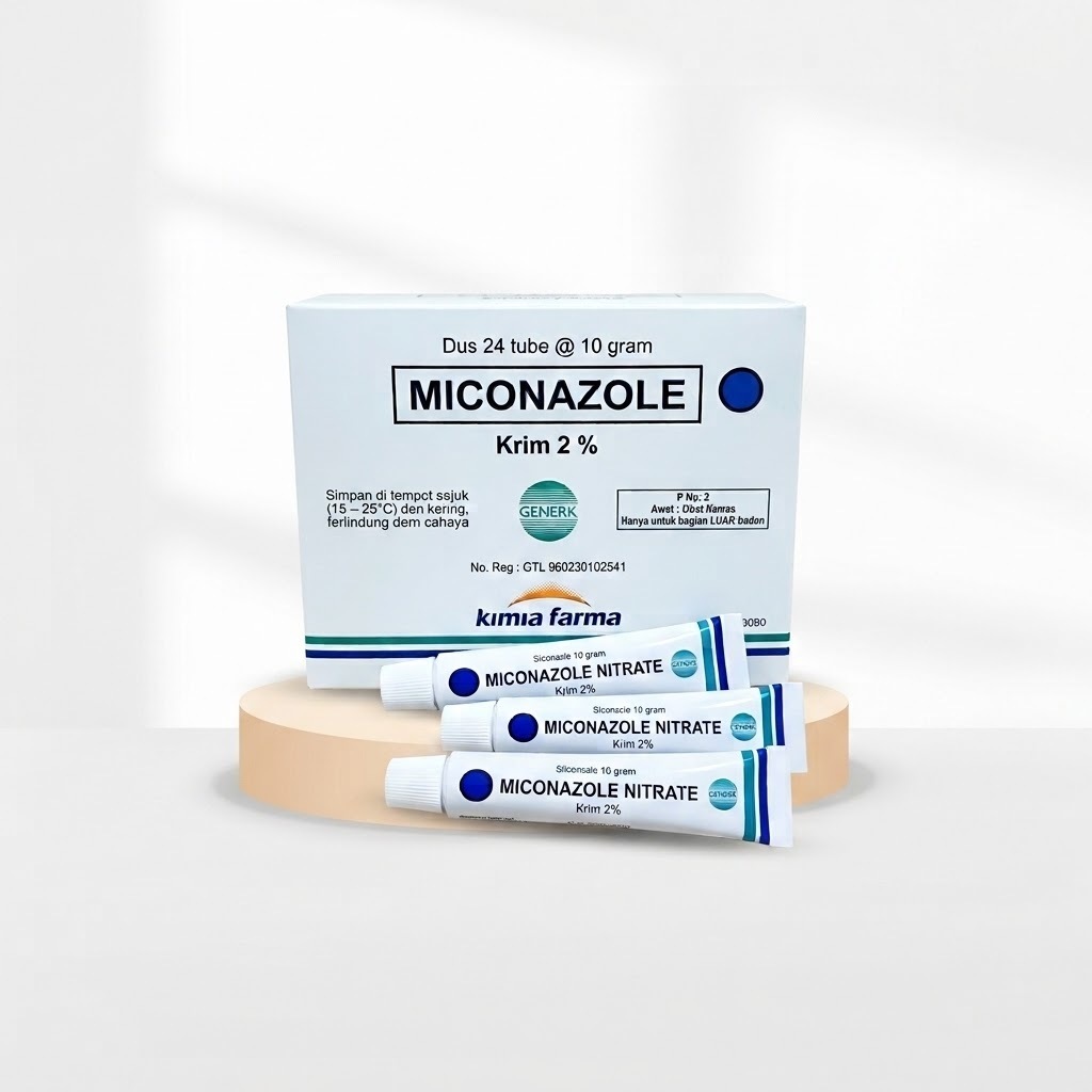 Miconazole Nitrate 2% Krim 10gr Kimia Farma - Salep Obat Jamur Kulit, Panu, Kadas, Kurap & Gatal-Gat