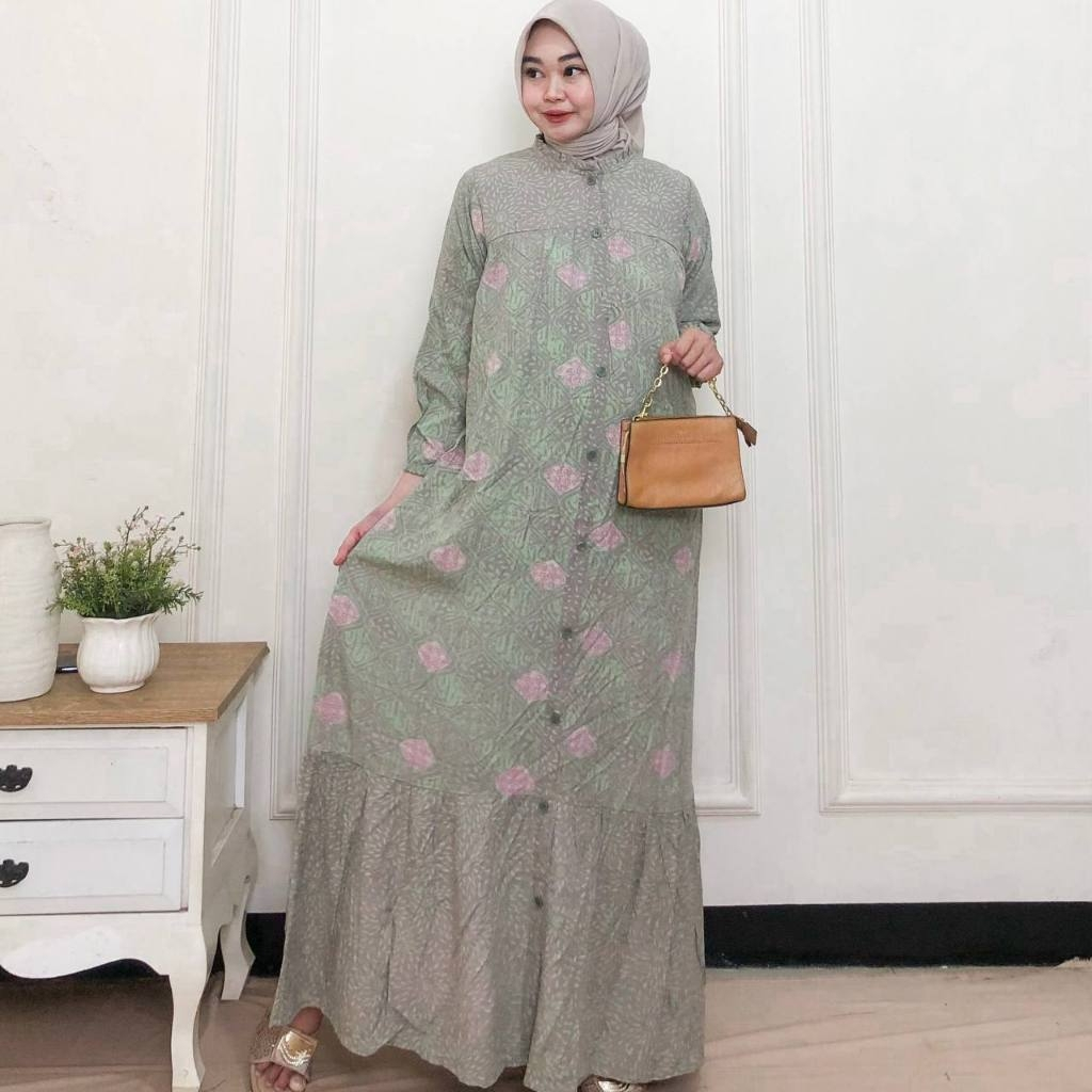 GAMIS BATIK RAYON PREMIUM SAUSAN BUSUI GAMIS FASHION BY BATIK PUTRI DIANA