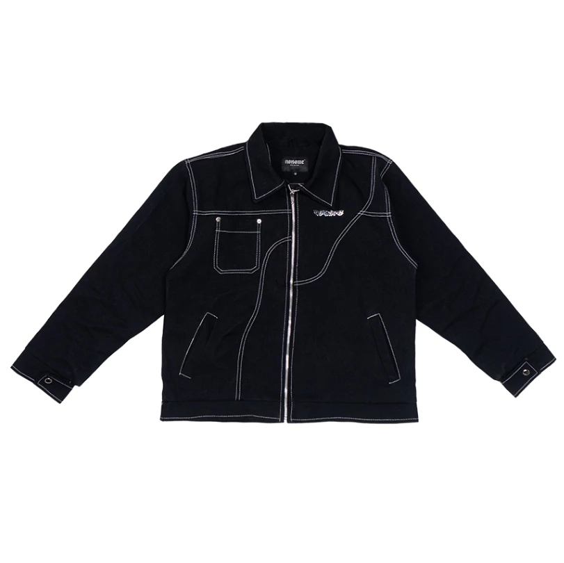Noisome Work Jacket Boxy - Void Line - Jaket Canvas Hitam Pola