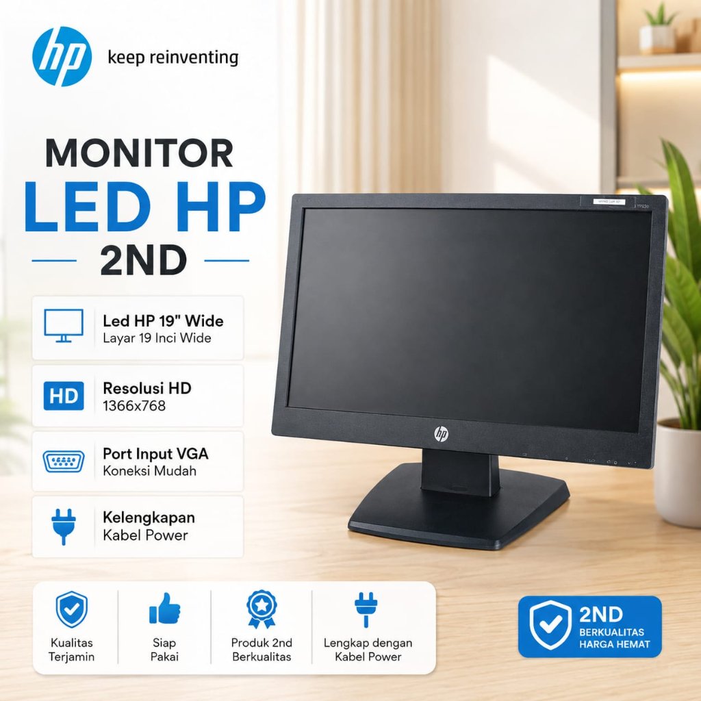 Monitor LED HP 19" Second