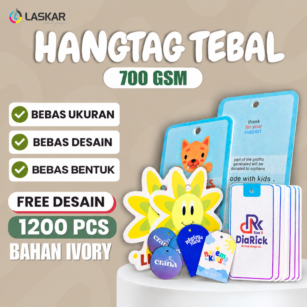 Hangtag Tebal gramasi 700 gsm hangtag distro premium