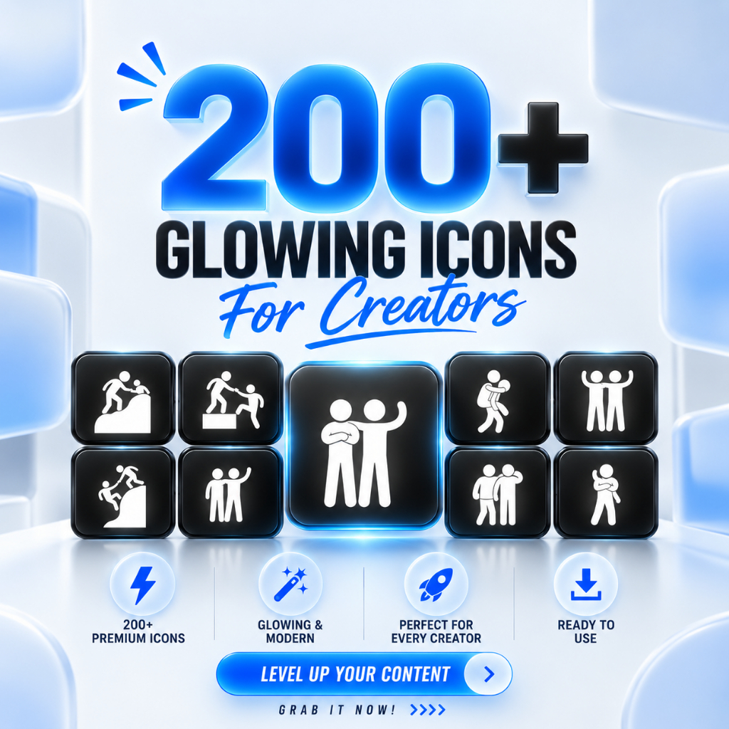 200+ Icon Animasi Premium | CapCut PC | Glowing Icon | Creator Pack