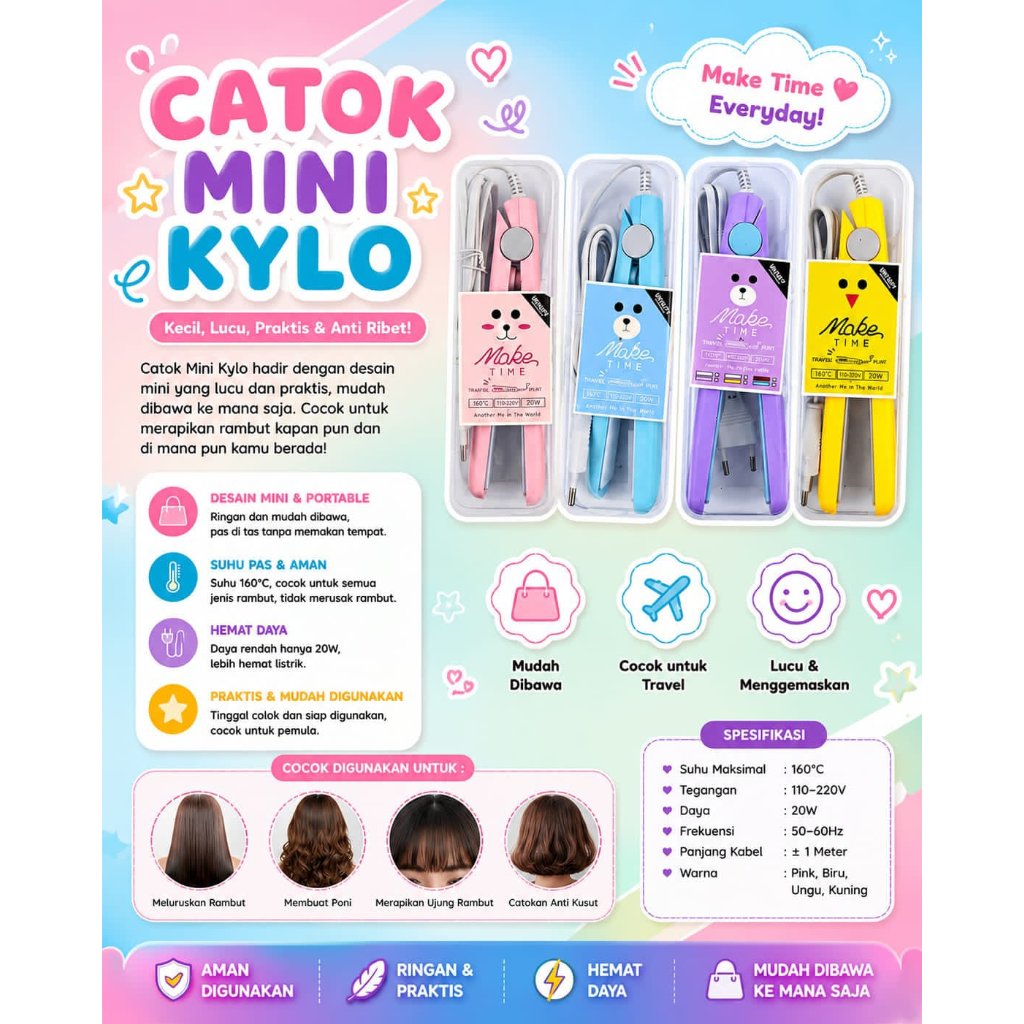 [US] CATOK MINI KYLO / CATOK RAMBUT MINI / CATOK MINI TRAVEL