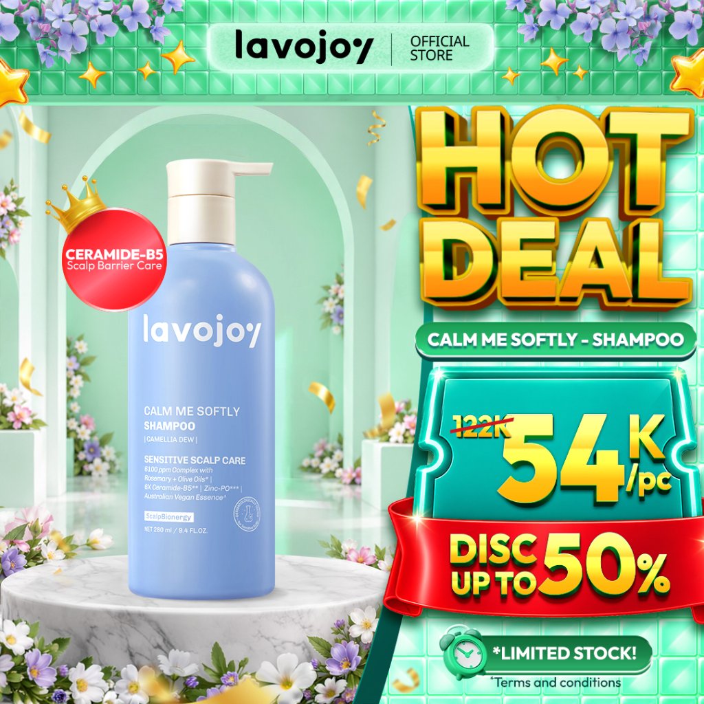 [NEW LAUNCH] Lavojoy Calm Me Softly Shampoo Camelia Dew 280ML | Shampoo untuk Kulit Kepala Sensitif Memperbaiki & Memperkuat Scalp Barrier dengan Rosemary+Olive Oils, 6X Ceramide-B5, and Zinc-PO