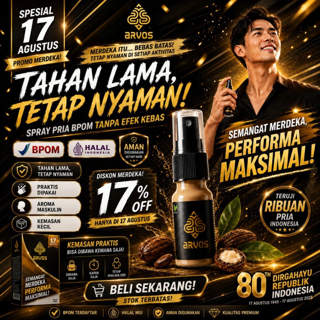 Arvos Spray OBAT KUAT PRIA TAHAN LAMA BPOM