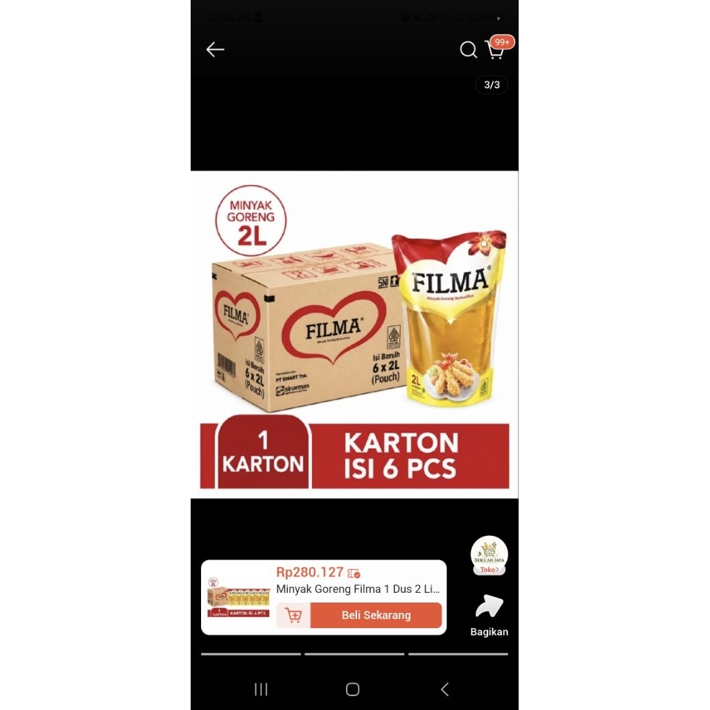 minyak goreng filma/minyak goreng /minyak goreng 2L/ minyak goreng filma 2L