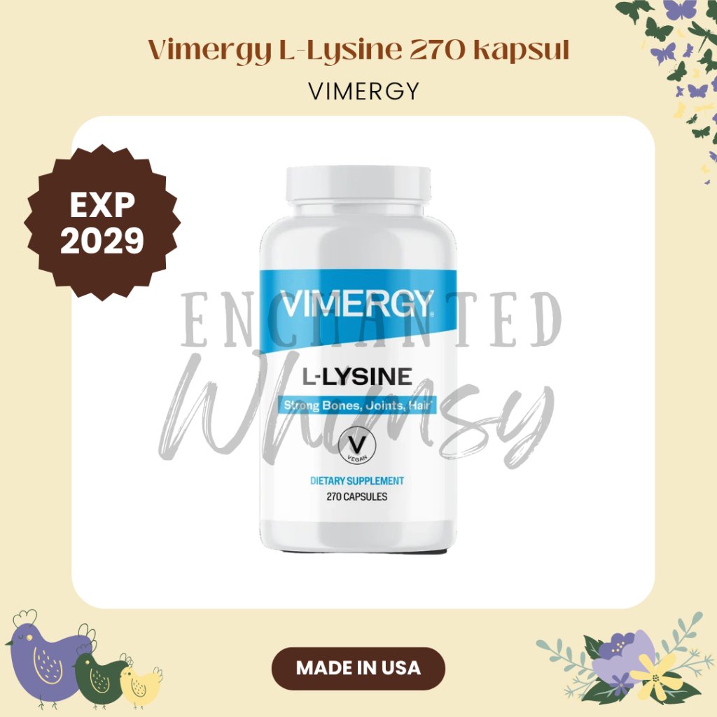 L Lysine Vimergy Capsules 500 mg Suplemen Asam Amino Vegan 270 Kapsul