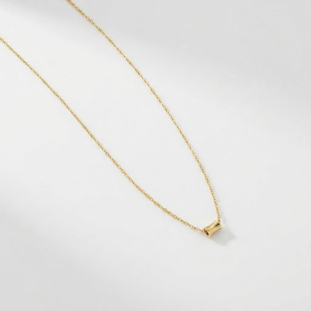 Kalung Wanita Liontin Tabung Mini Titanium Stainless Steel Anti Hitam Anti Alergi