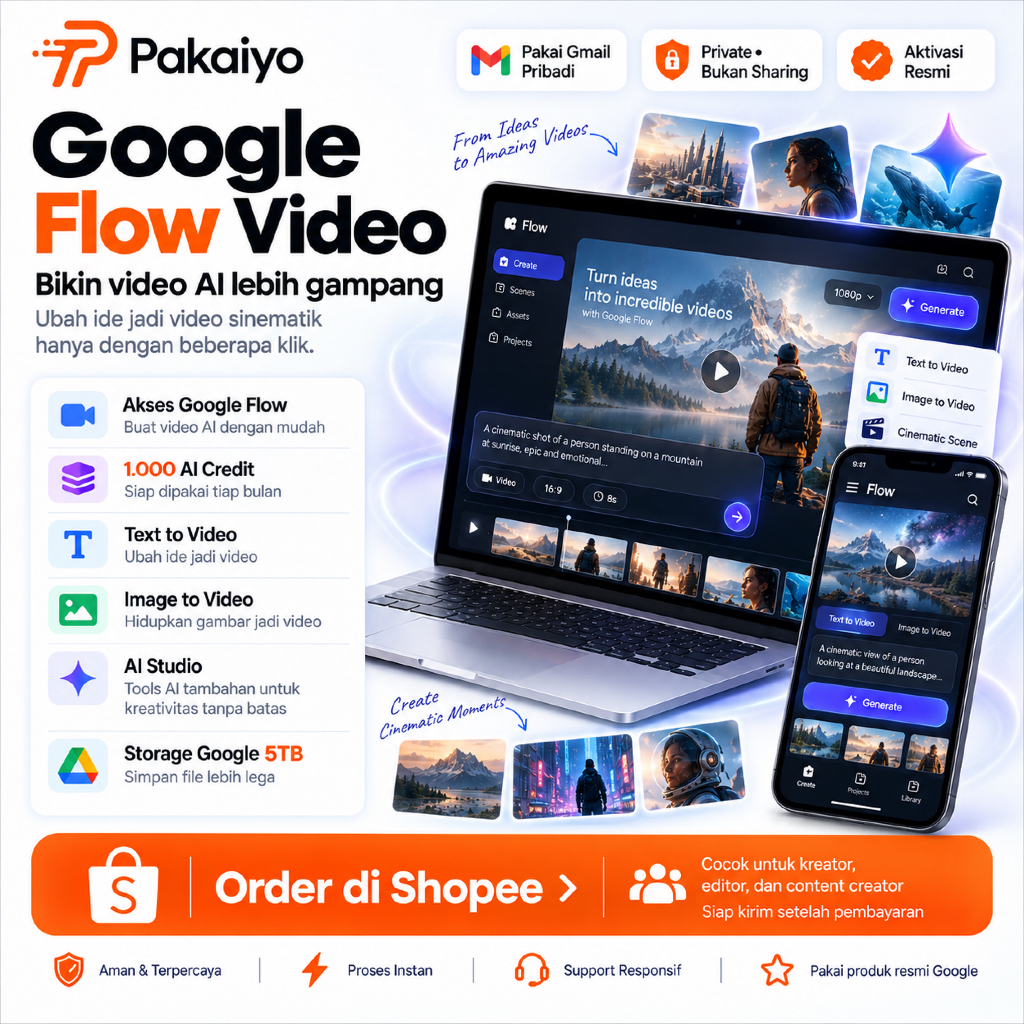Google Flow Gemini AI Pro 18 Bulan Resmi