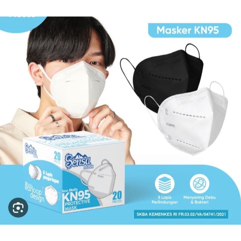Masker KN95 KN 95 SENSA Earloop Medis 5 ply isi 20