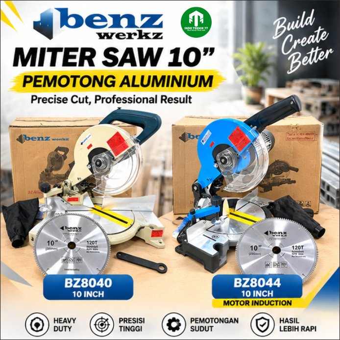 Mitter Saw 10" BENZ BZ8040 BZ8044 Motor INDUCTION / Mittersaw Pemotong Potong Aluminium 10 Inch - Me