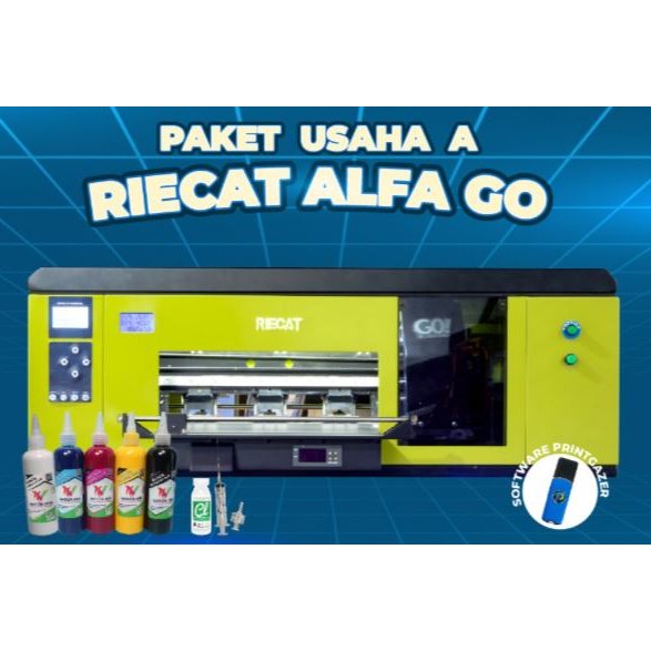 PAKET USAHA MESIN SABLON DTF RIECAT ALFA GO (MESIN + OVEN)