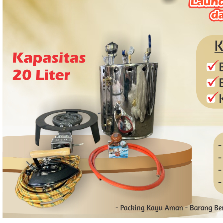 SETRIKA UAP BOILER LAUNDRY KAPASITAS 20 LITER