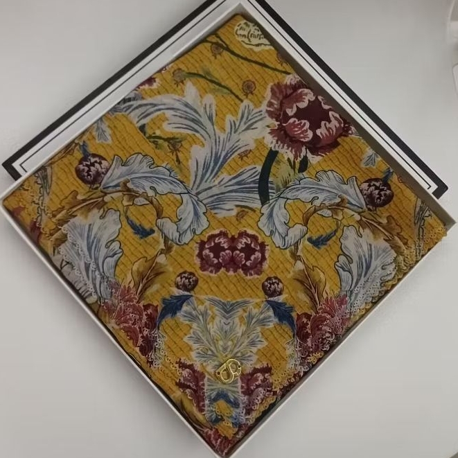ButtonScarves The Royale Voal Squareb- Yellow - Preloved