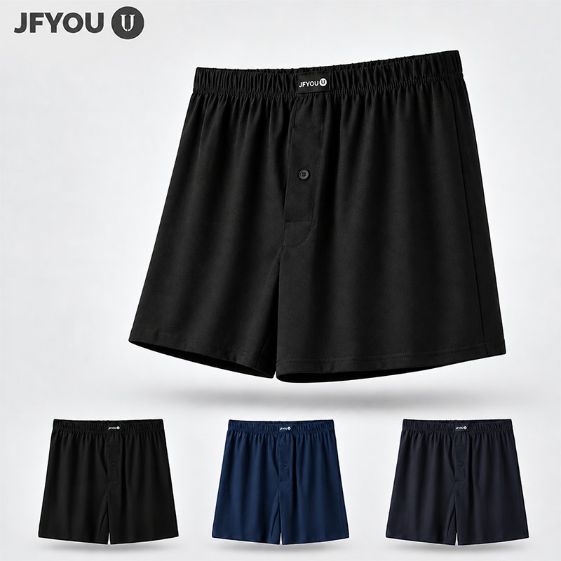 Live JFYOU  Celana pendek pria  3/1 PCS Boxer Pria Kenyamanan yang luar biasa
