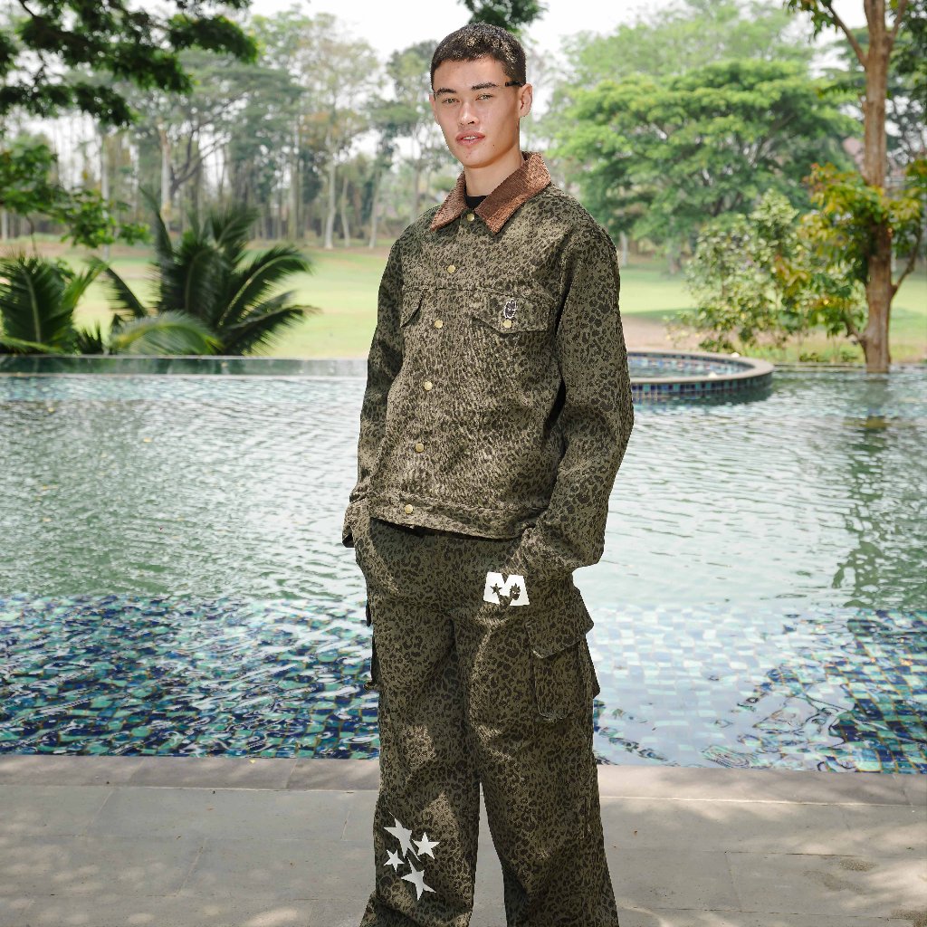 Mosays - Cheetah Corduroy Collar Jacket