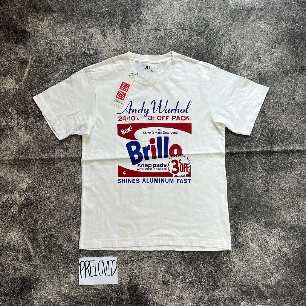 Tshirt Uniqlo UT x Andy Warhol Brillo Kaos Putih ukuran M