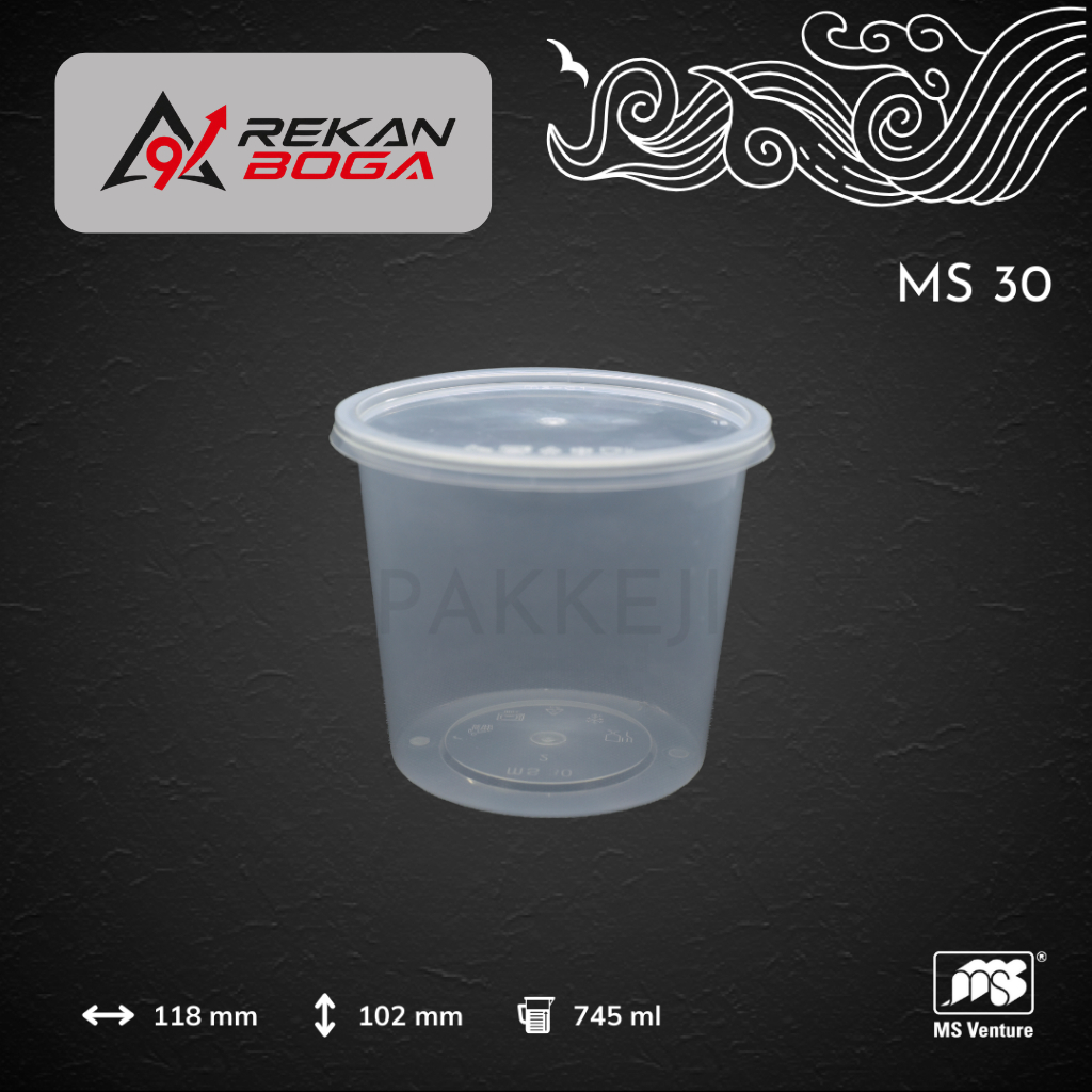 Wadah Plastik — MS 30 Round Container 745 ml — Food Container Bulat — MS Venture