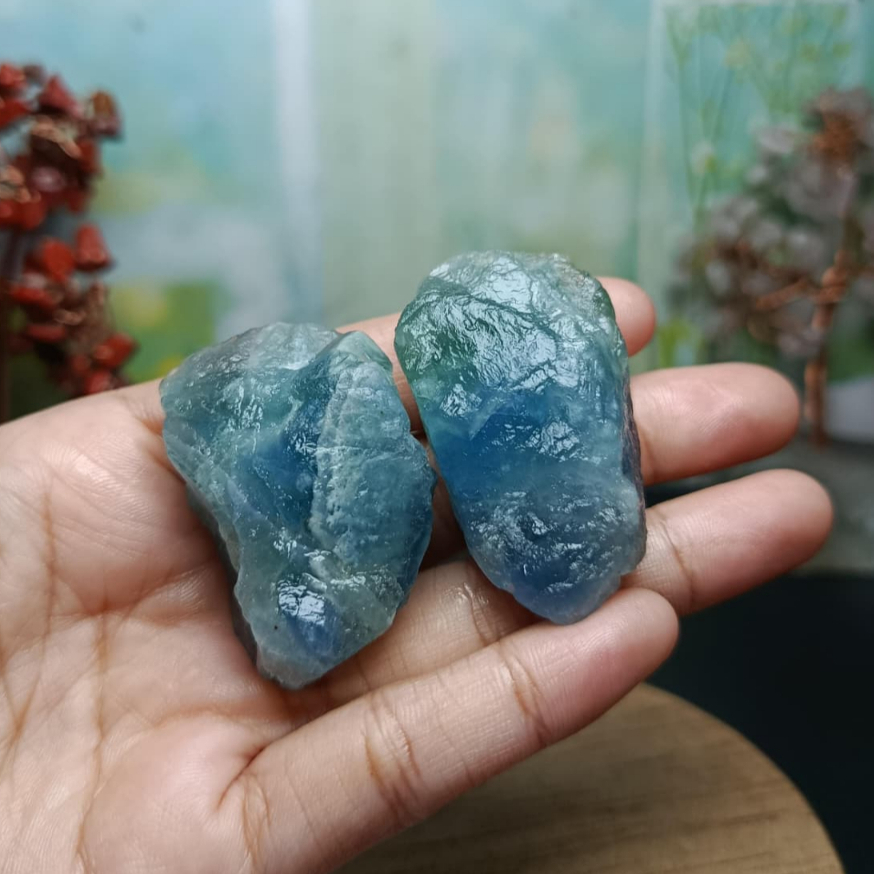 Batu Natural Blue Fluorite Rough (5) Asli Batu Alam