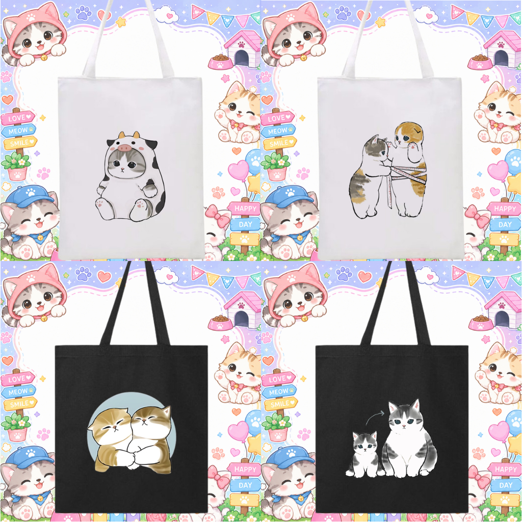Tote Bag Goodie Bag Tas Sekolah Anak Kucing Totebag Goodiebag Tas Hampers Ultah Ulang Tahun Anak