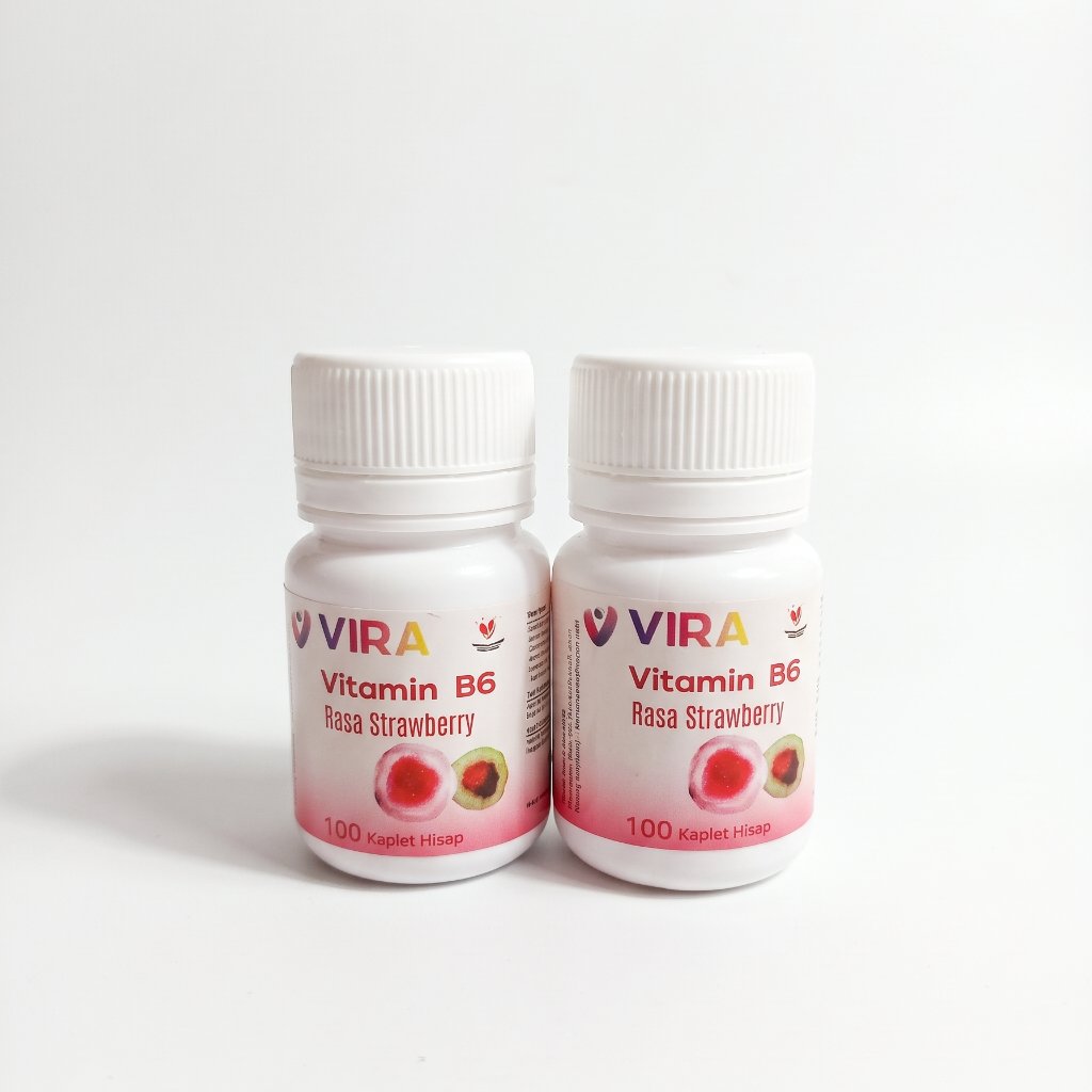 VIRA VITAMIN B6 BOTOL 100TABLET - STRAWBERRY