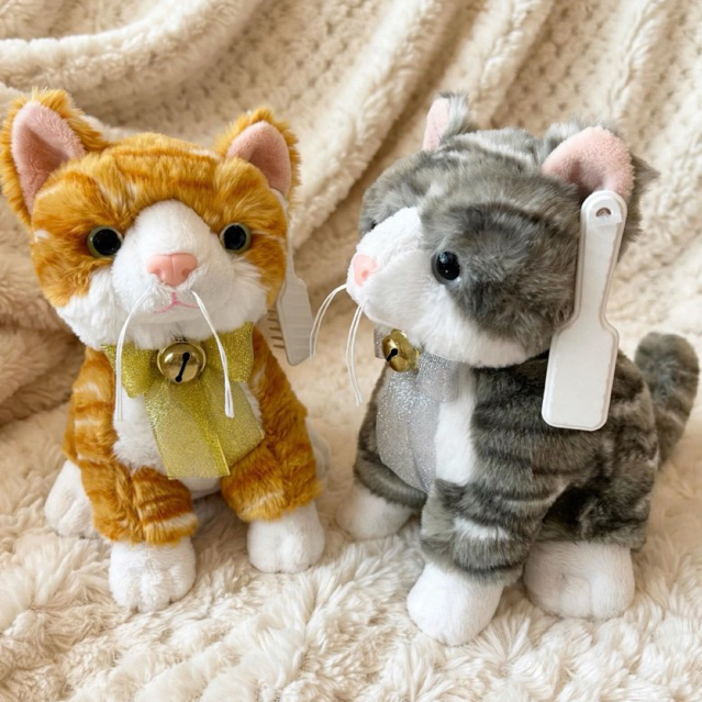 Boneka cat kucing 8' boneka kucing lucu duduk seperti asli bulu tidak rontok super gemes boneka cat 