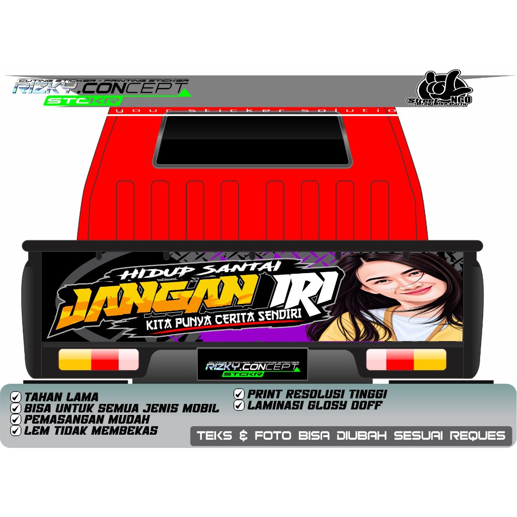 STIKER DECAL ( PRINTING ) PINTU BELAKANG L300 VARIASI KEREN MOBIL L300 L 163