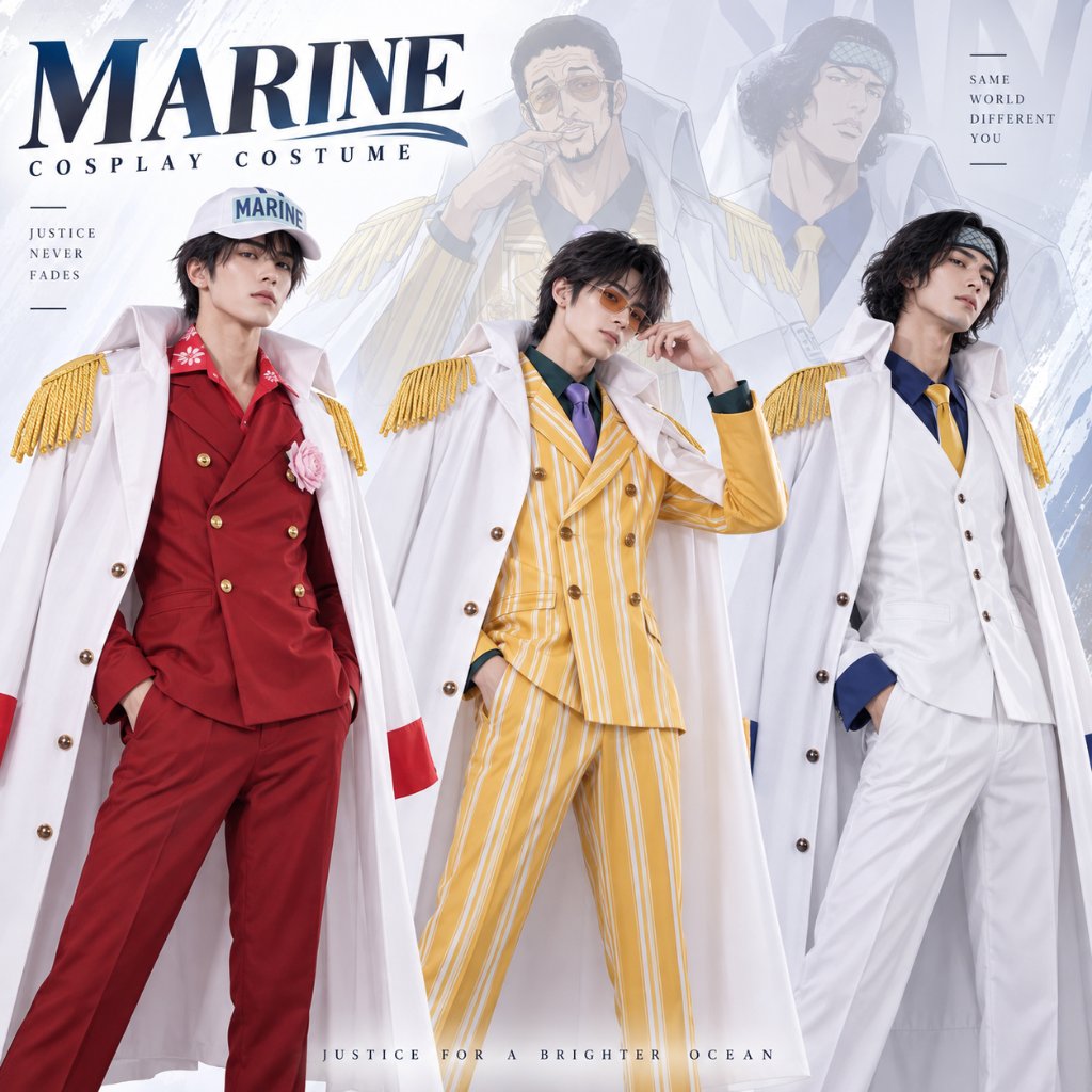 Jubah Coat Baju Cosplay Anime One Piece Akainu Kizaru Aokiji