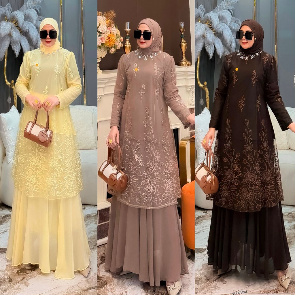 LuxuryFashion READY SETELAN WANITA HALIZA 3IN1 BY MNABIL BEST
