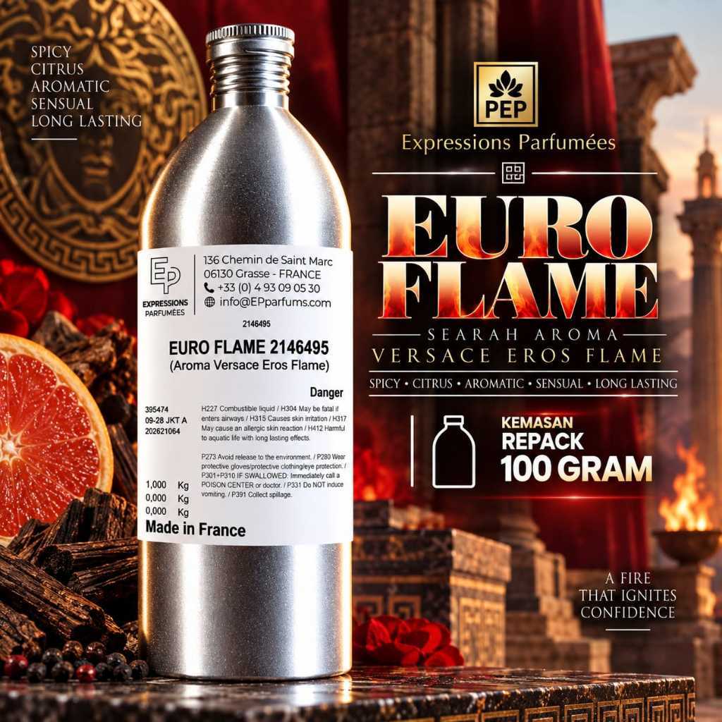 100 GR REPACK EURO FLAME BY EXPRESSION INSPIRED VERSACE EROS FALME BIBIT MURNI ORIGINAL PABRIK