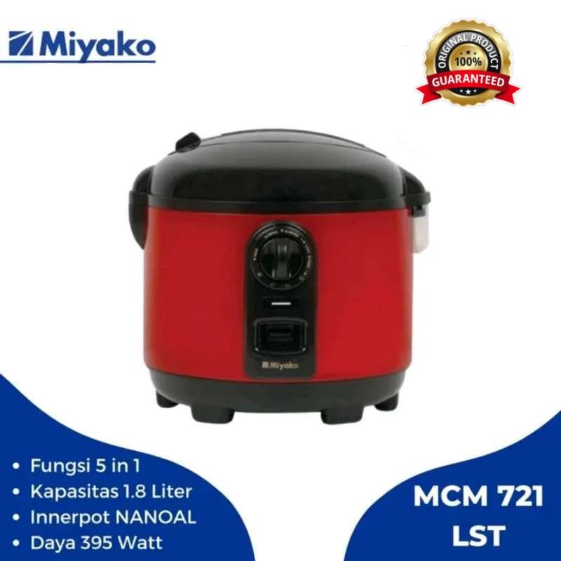 RICE COOKER MIYAKO MCM 721 LST | Rice Cooker 1,8 Liter 5 in 1 (Low Sugar, Low Carbo, Anti Lengket)