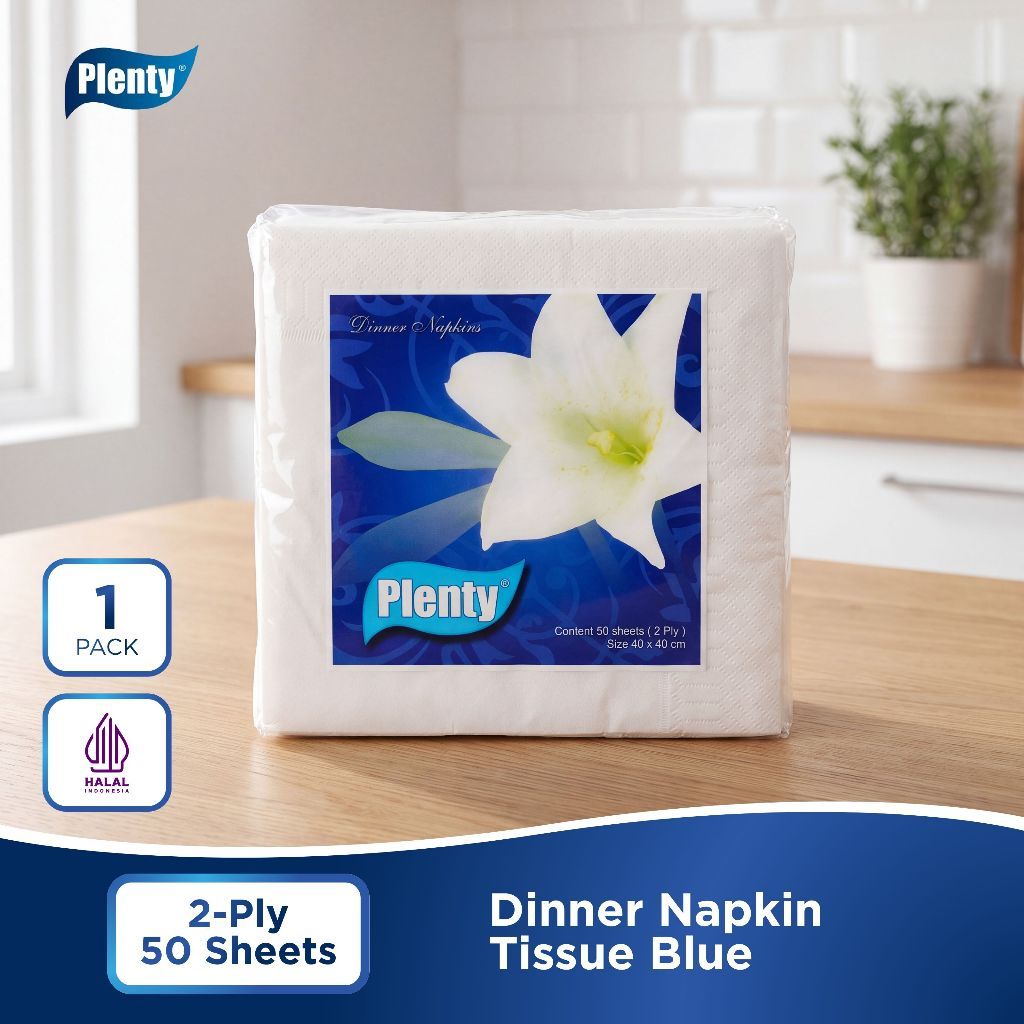 Plenty® Dinner Napkin Tissue Blue