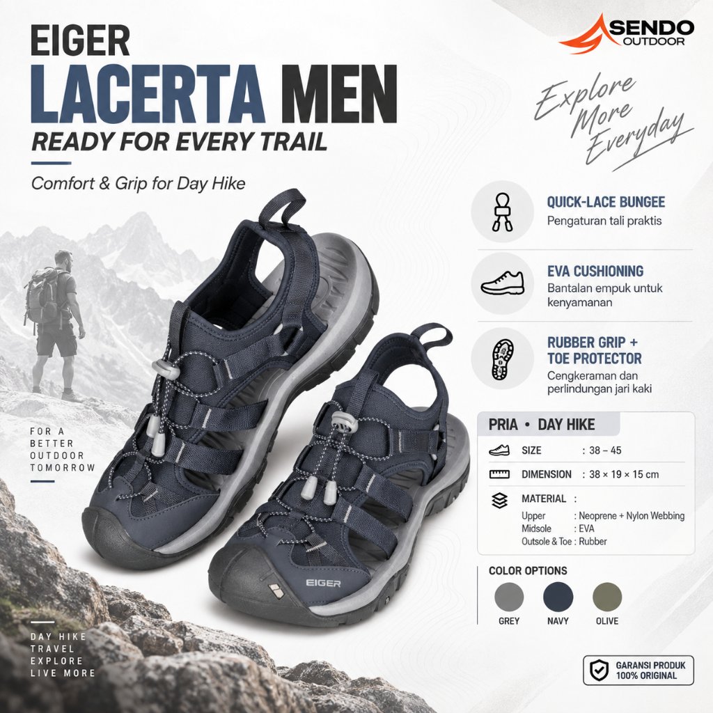 EIGER LACERTA MEN Sandal Sepatu