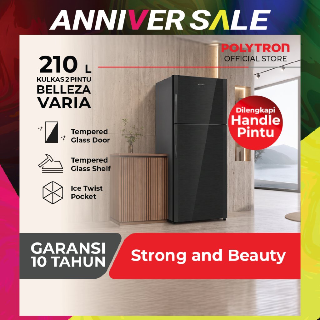 POLYTRON Kulkas 2 Pintu Belleza 210 liter PRM 21DMY