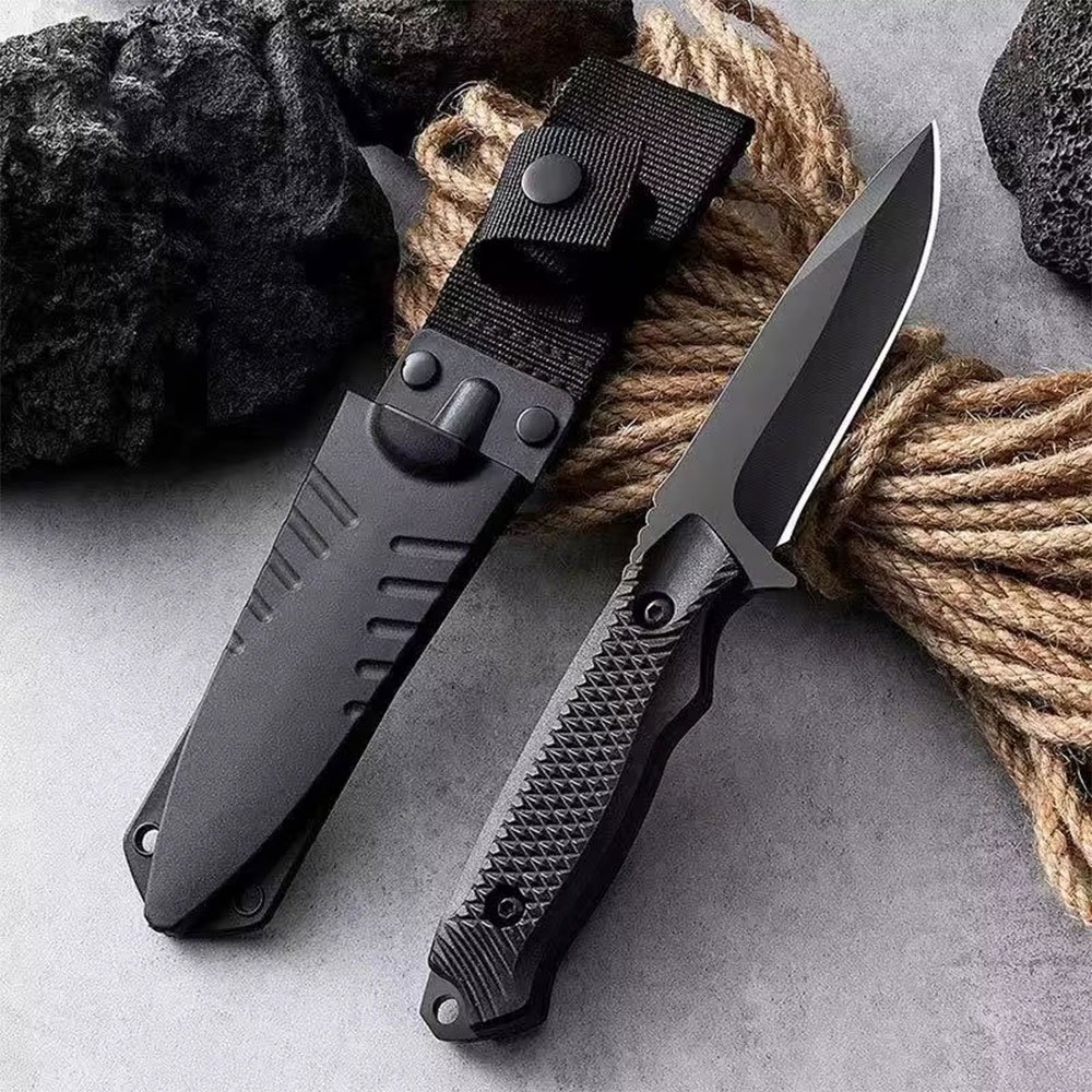 Fixed Pisau Tactical Outdoor Survival Straight Knife with Sheath - D580