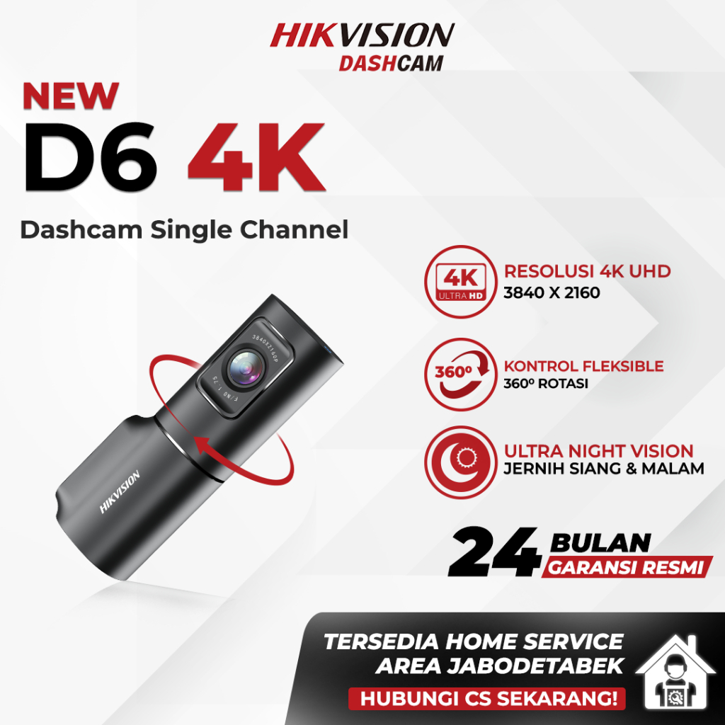HIKVISION D6 DASHCAM 4K SINGLE CHANNEL DASHCAM MOTOR DASHCAM MOBIL