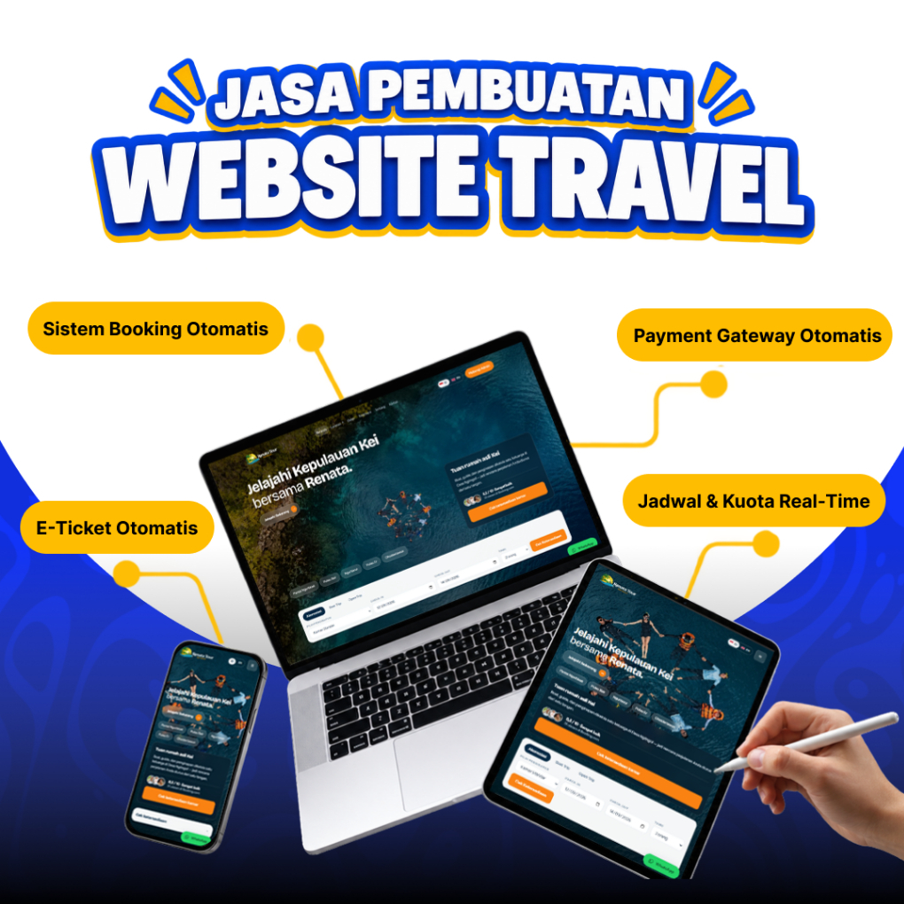 Jasa Pembuatan Website Travel Tour Profesional - Sistem Booking Online, Payment Gateway, Domain Host