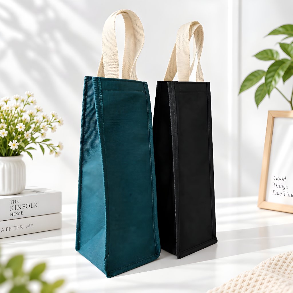 Tas Tumbler 2 Liter Bahan Kain Spunbond Tempat Botol Minum Hitam Army Polos 2000ml