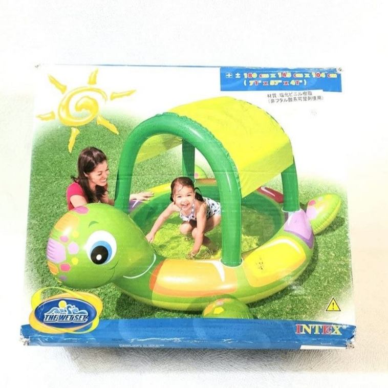 Intex Kolam Renang Anak Kura-Kura dengan Kanopi Pelindung Matahari 180x145x104 cm