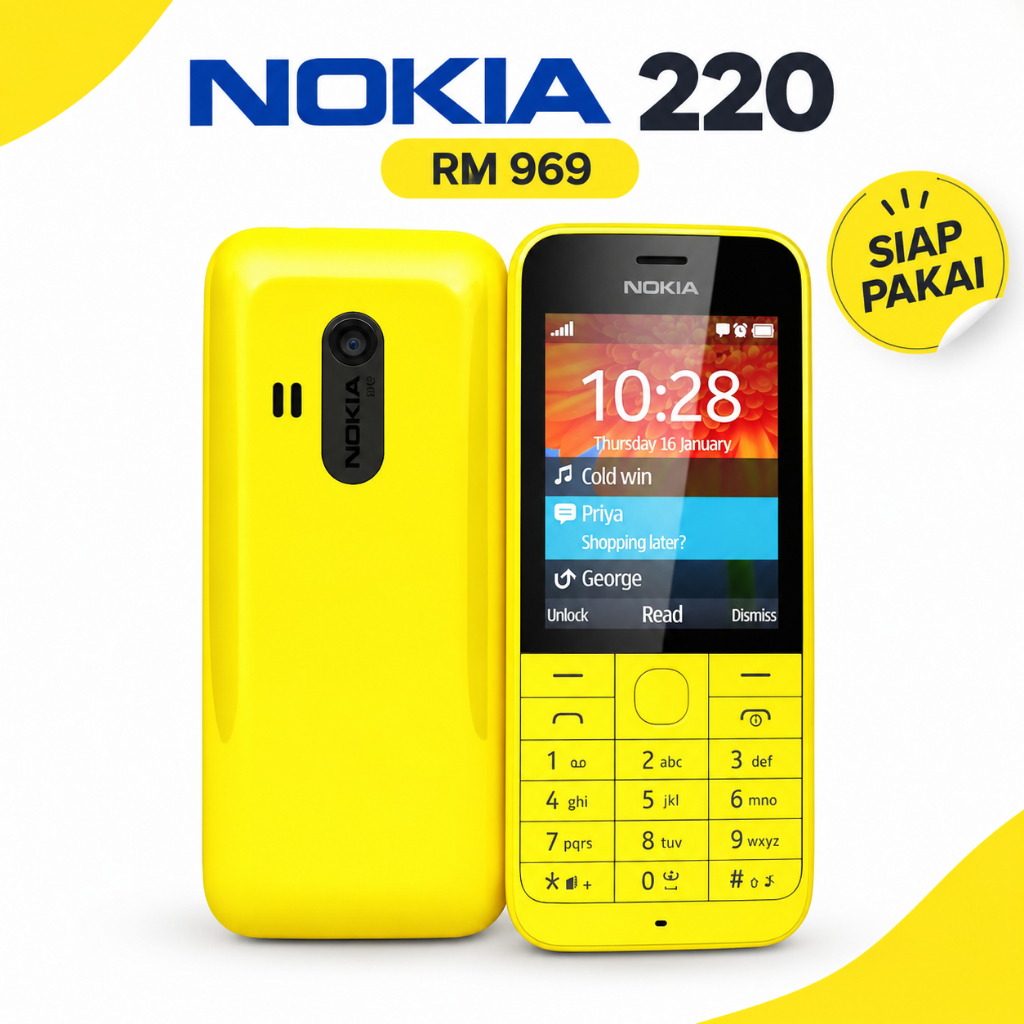 HP Nokia Jadul Tampilan Elegant | HP Nokia Type 107,108,220 Second Dual Sim +Slot Memory Card | Norm