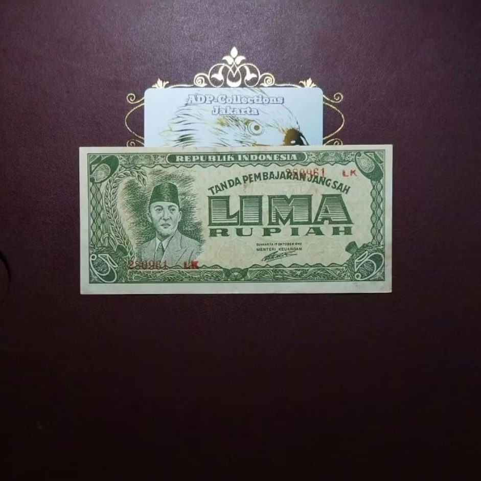 Uang Kuno 5 Rupiah ORI 1945