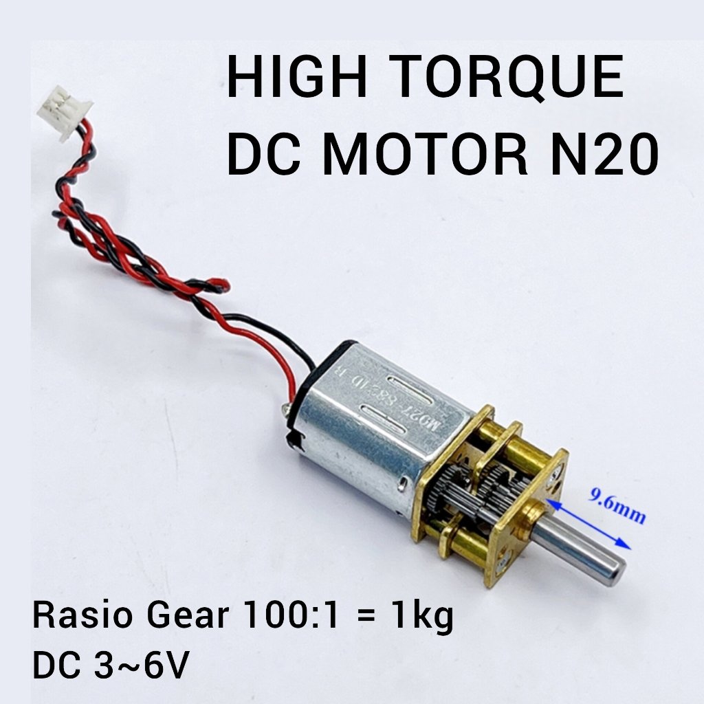 N20 DC Motor High Torque 1kg Motor DC Mini Gearbox Metal Torsi Besar