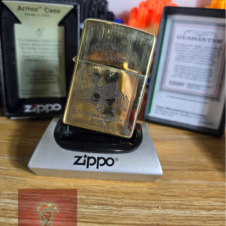 ZIPPO TURKISH & DOMESTIC CAMEL ARMOR CASE ORIGINAL WITH SEAL ORANGE