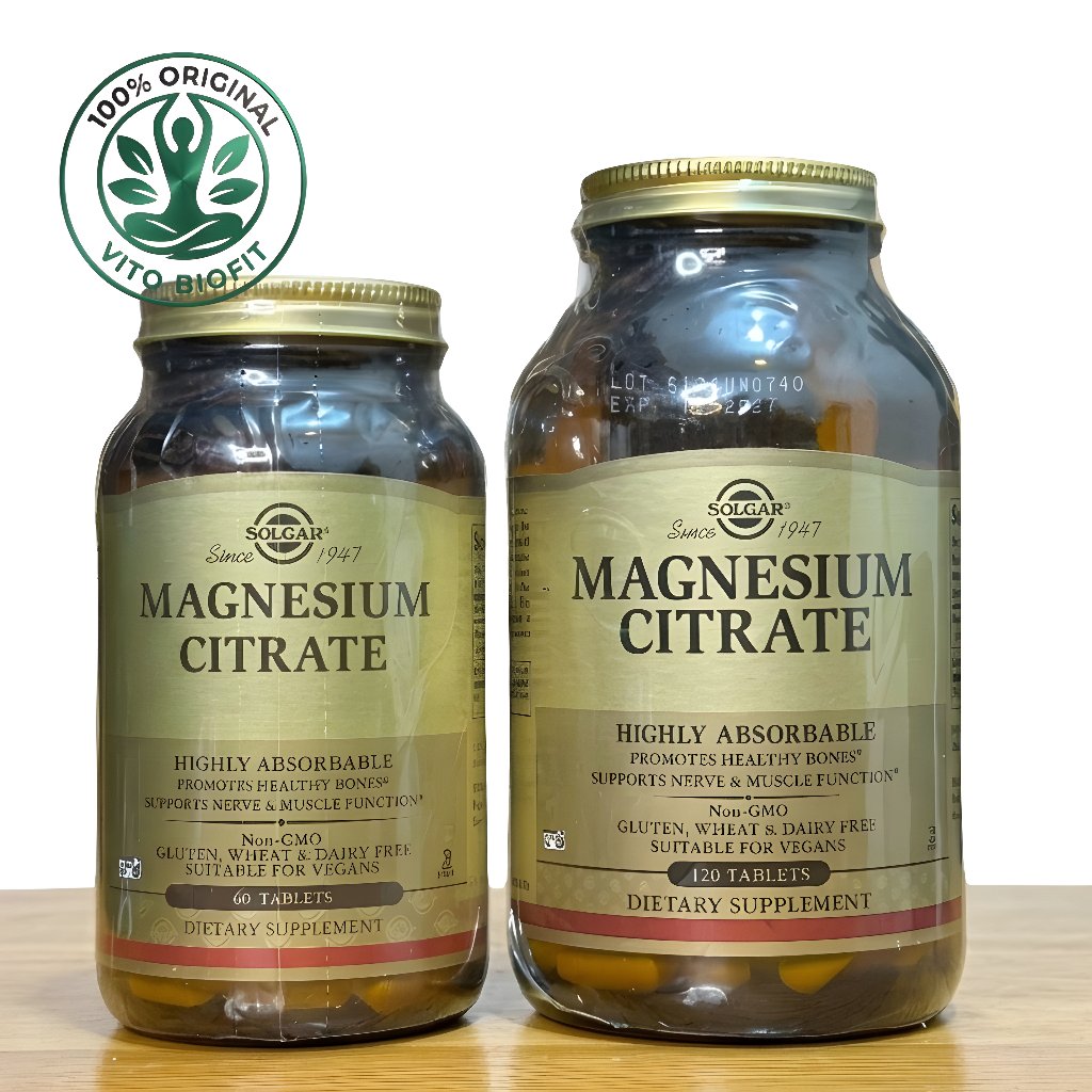Solgar Magnesium Citrate Highly Absorbable 60 & 120 Tablets Original USA