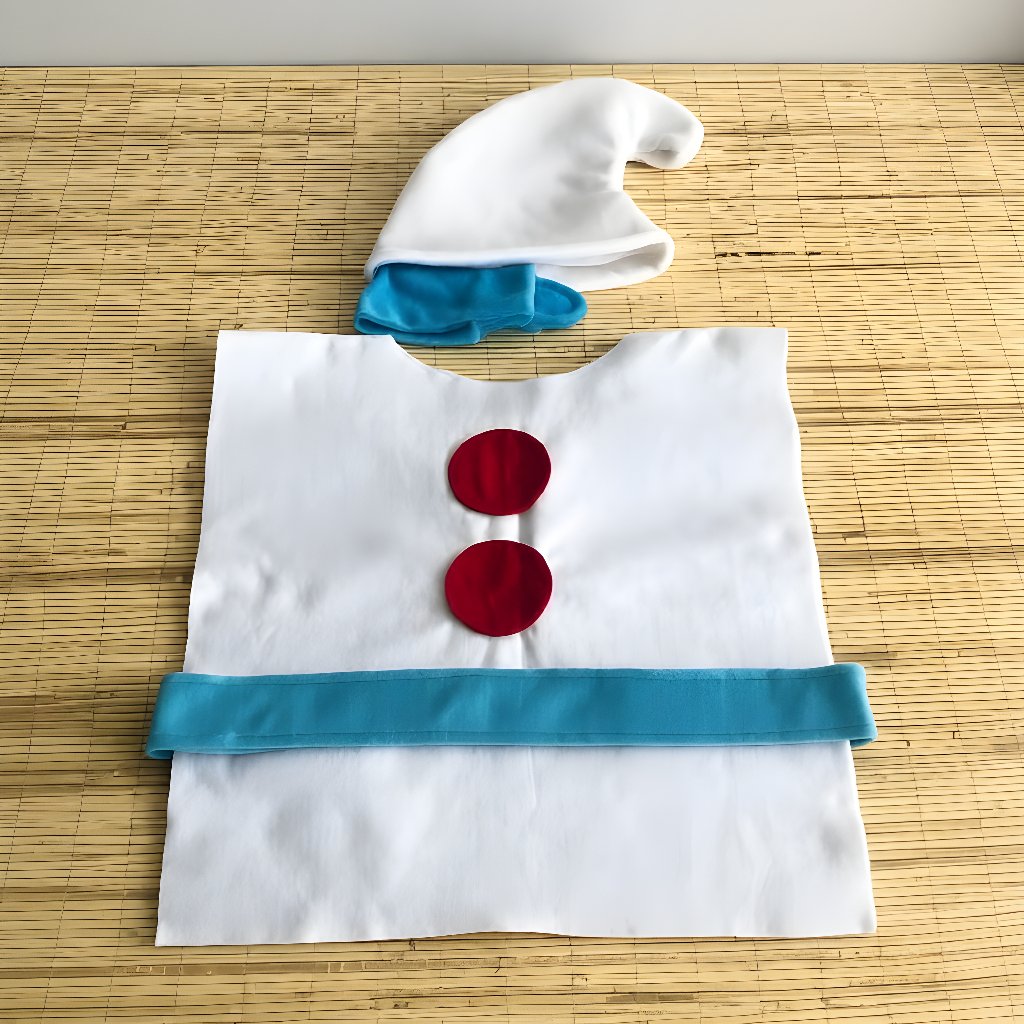 Kostum Smurf Cosplay Pentas Seni | Baju The Smurf Flanel Lucu Merah & Putih | Halloween Day