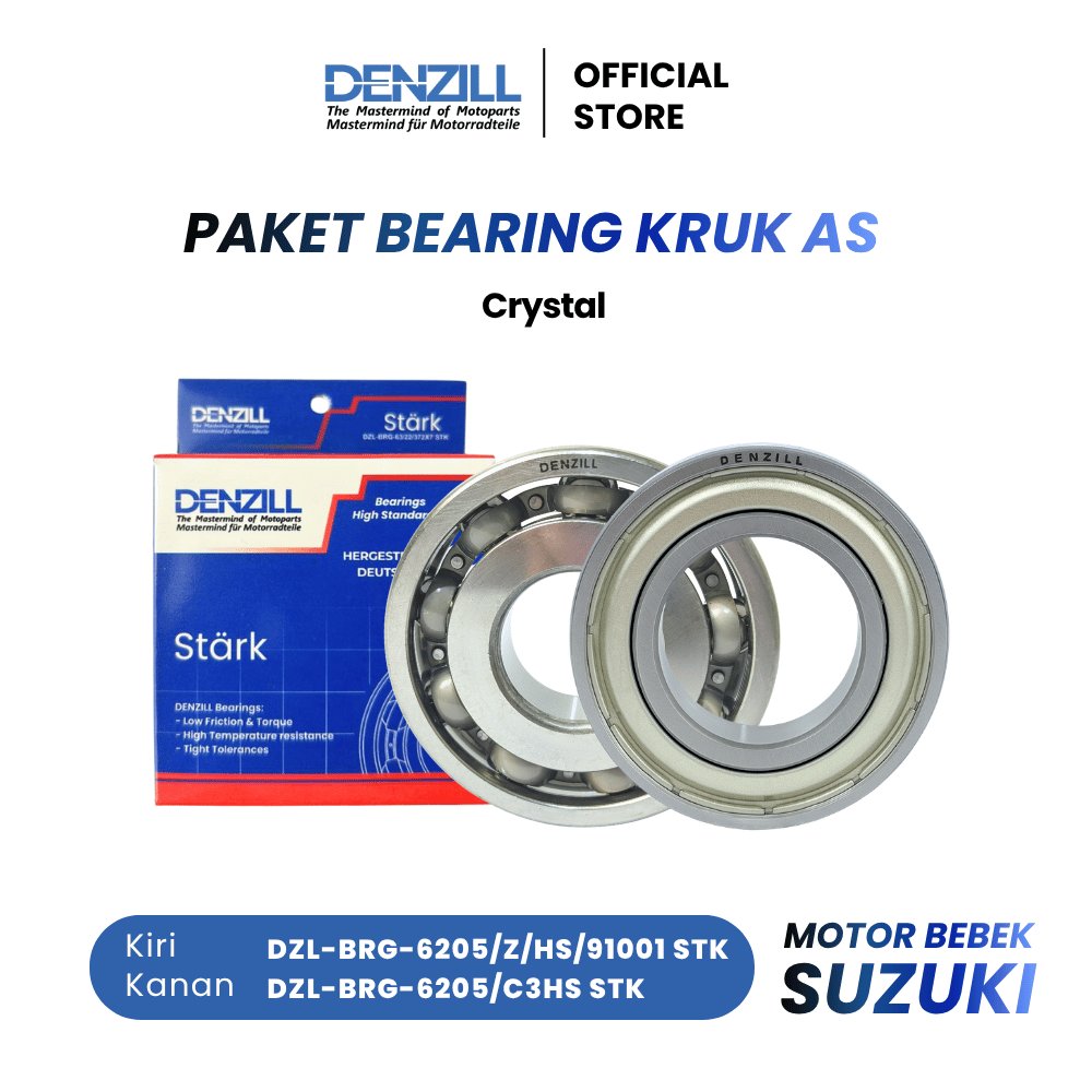 DENZILL PAKET BEARING KRUK AS SUZUKI CRYSTAL | 6205/Z/HS/91001 + 6205/C3HS STK | LAHER KRUK AS MESIN