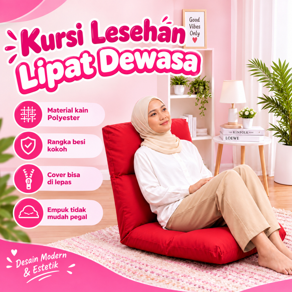 Kursi Sandaran Lesehan Lipat Dewasa | Sofa Lantai Tatami |Sofa Lipat Sofa Santai| Kursi Pengajian