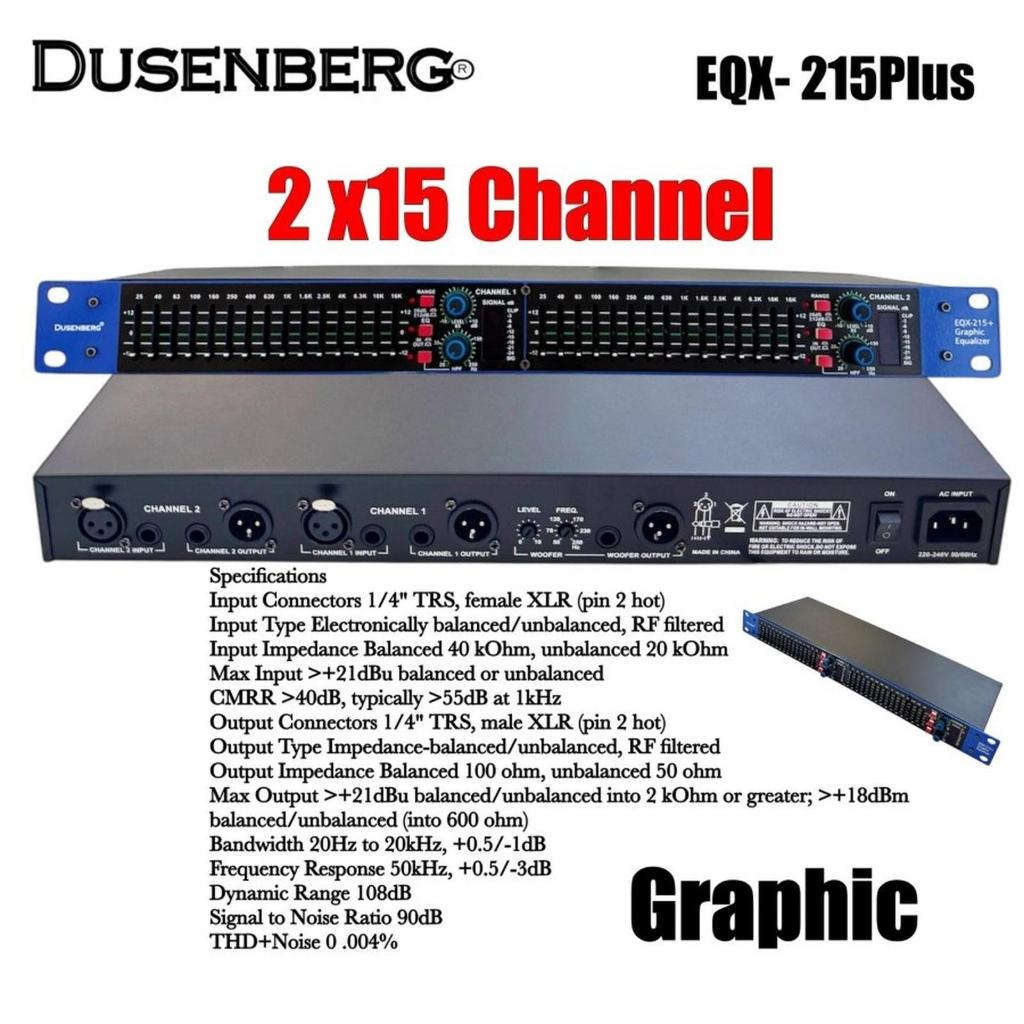 Audio Equaliser Dusenberg EQX215 Plus New Original Resmi 2x15 channel Garansi 2 tahun Subwoofer Equa