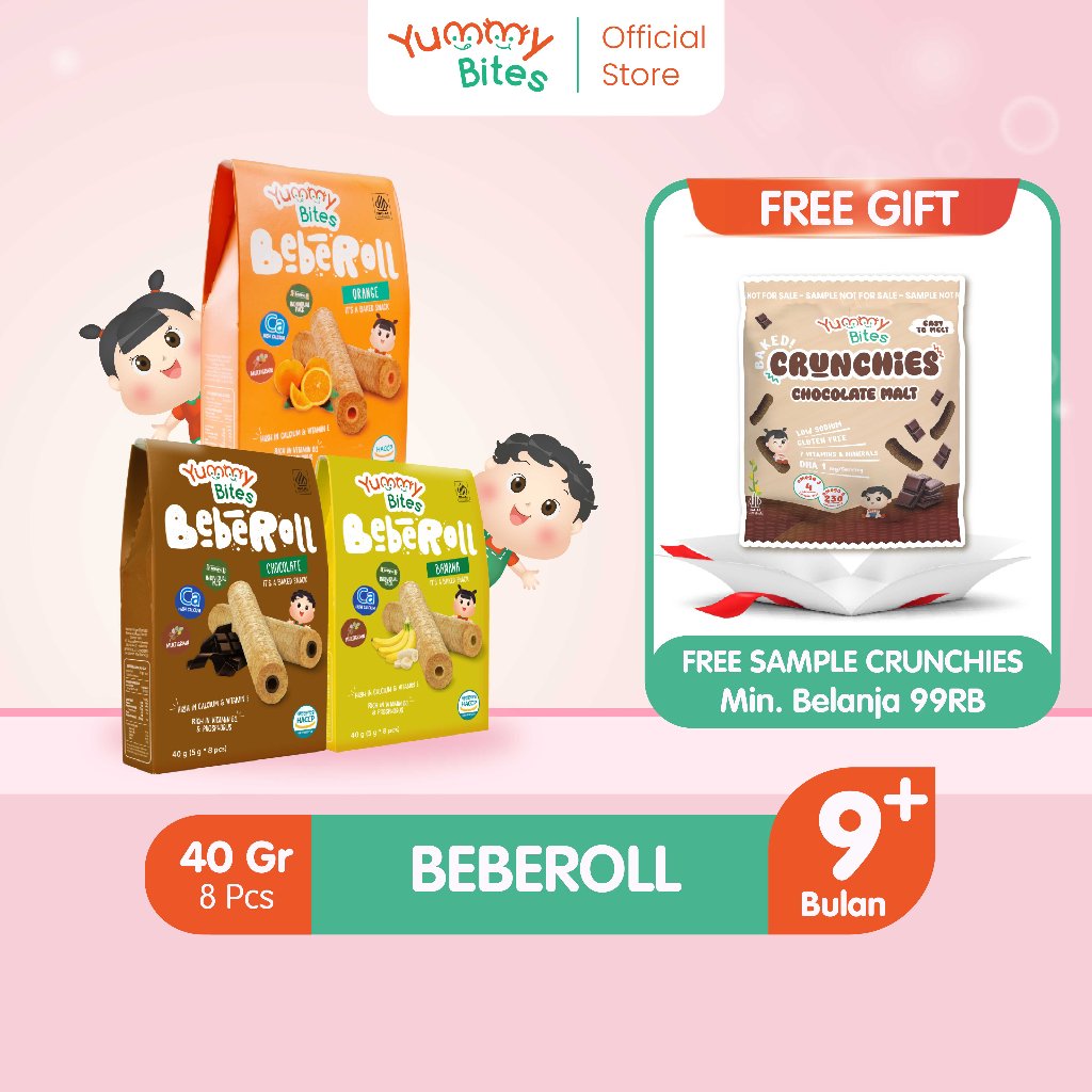 Yummy Bites Beberoll 40 GR Snack Baby/ Cemilan bayi