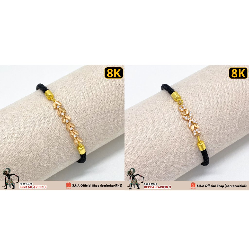 berkaharifin3-(Tanpa Gelang Tali) Charm Daun by UBS Gold 8K